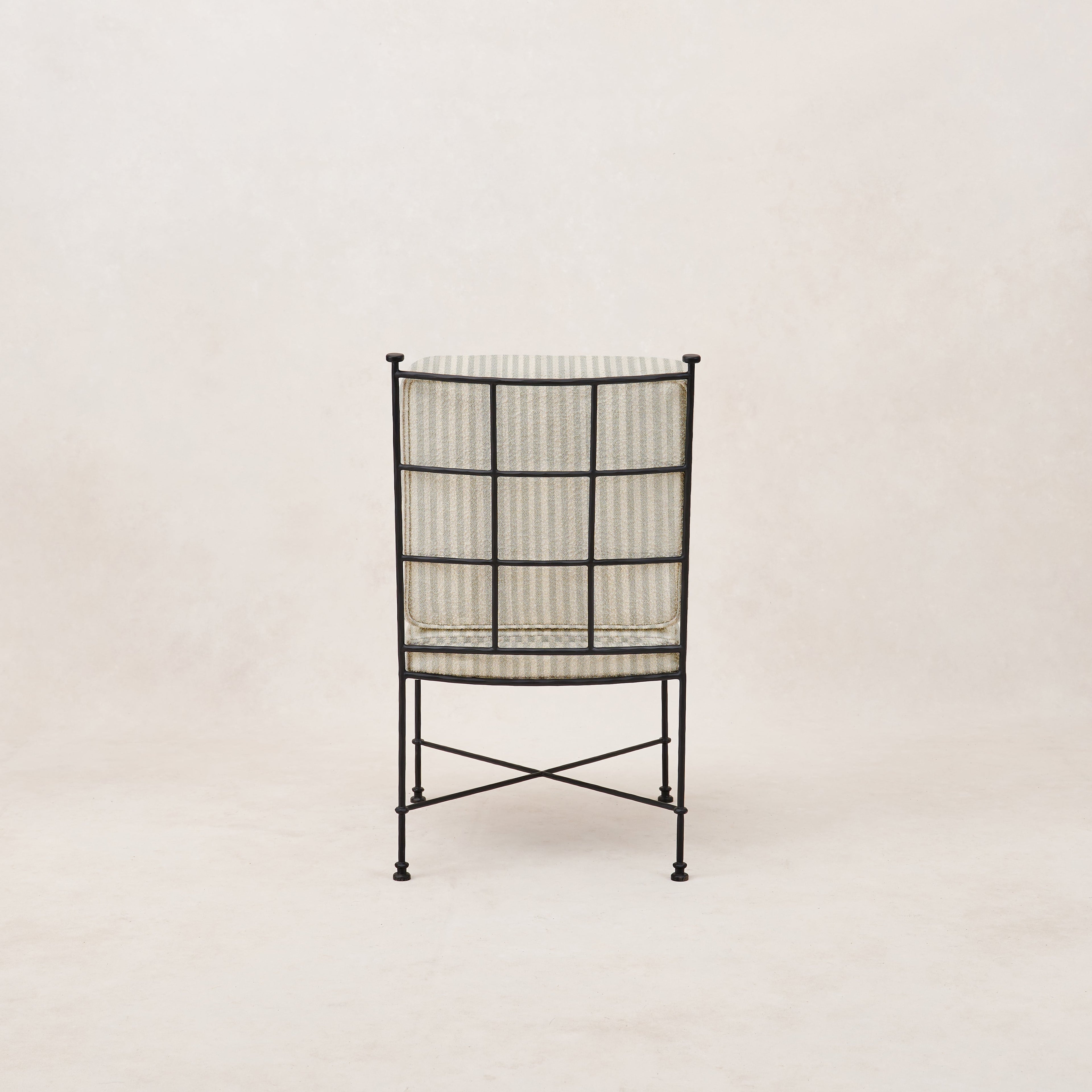 Chaise de salle à manger sans accoudoirs d'extérieur - Structure en fer noir