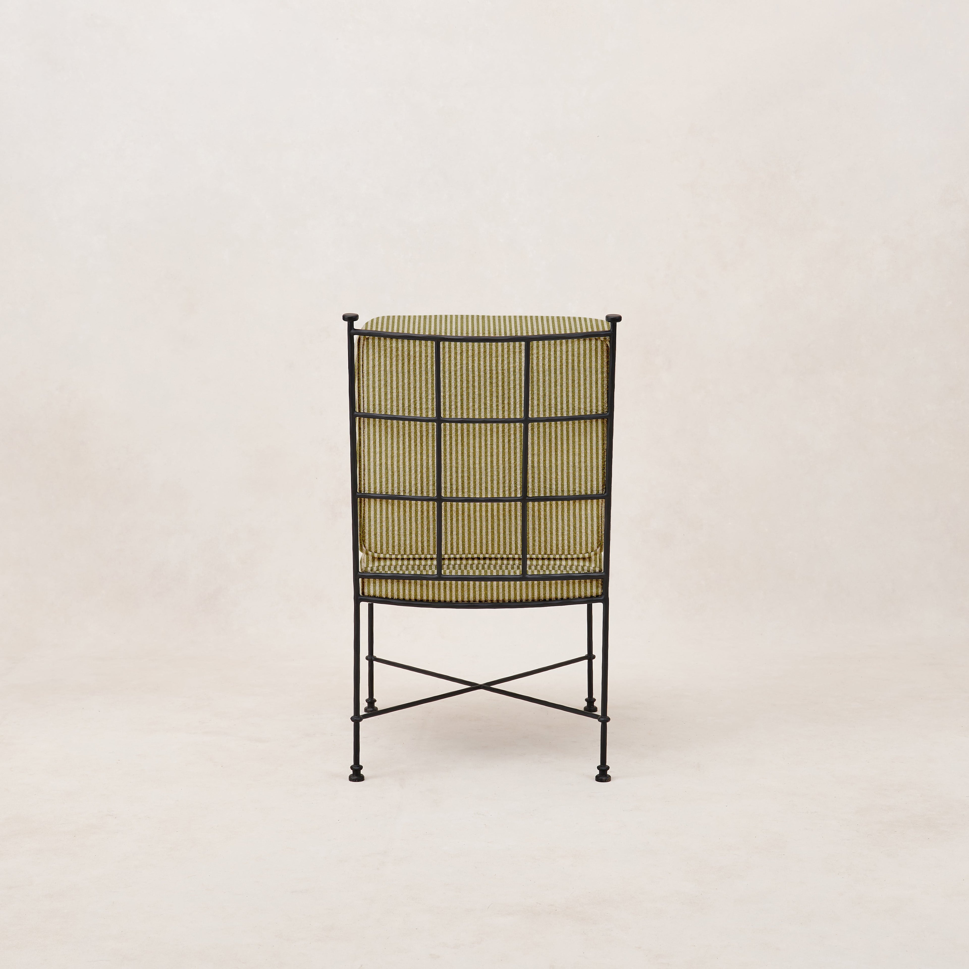 Chaise de salle à manger sans accoudoirs d'extérieur - Structure en fer noir