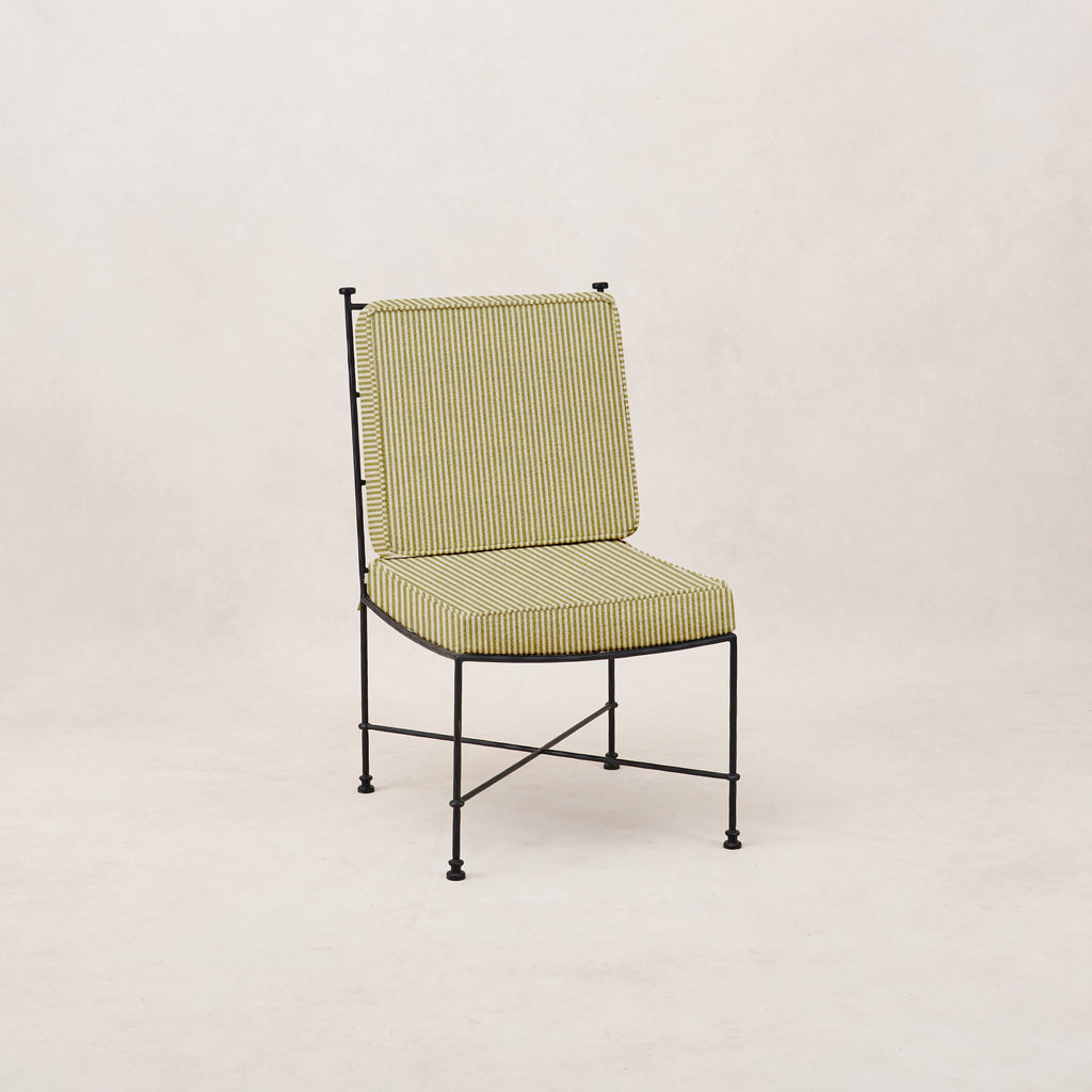 Chaise de salle à manger sans accoudoirs d'extérieur - Structure en fer noir