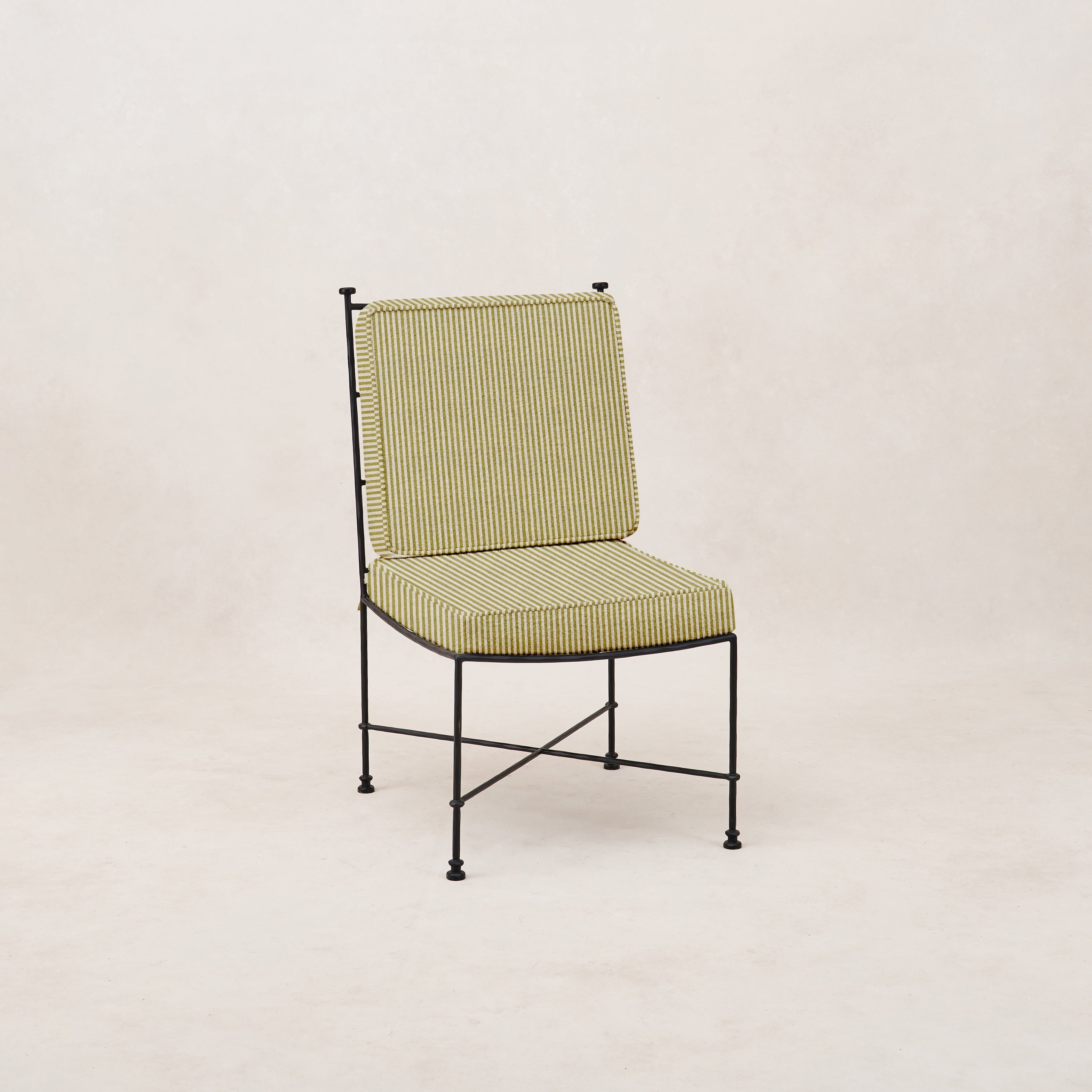 Chaise de salle à manger sans accoudoirs d'extérieur - Structure en fer noir