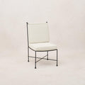 Chaise de salle à manger sans accoudoirs d'extérieur - Structure en fer noir