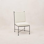 Chaise de salle à manger sans accoudoirs d'extérieur - Structure en fer noir