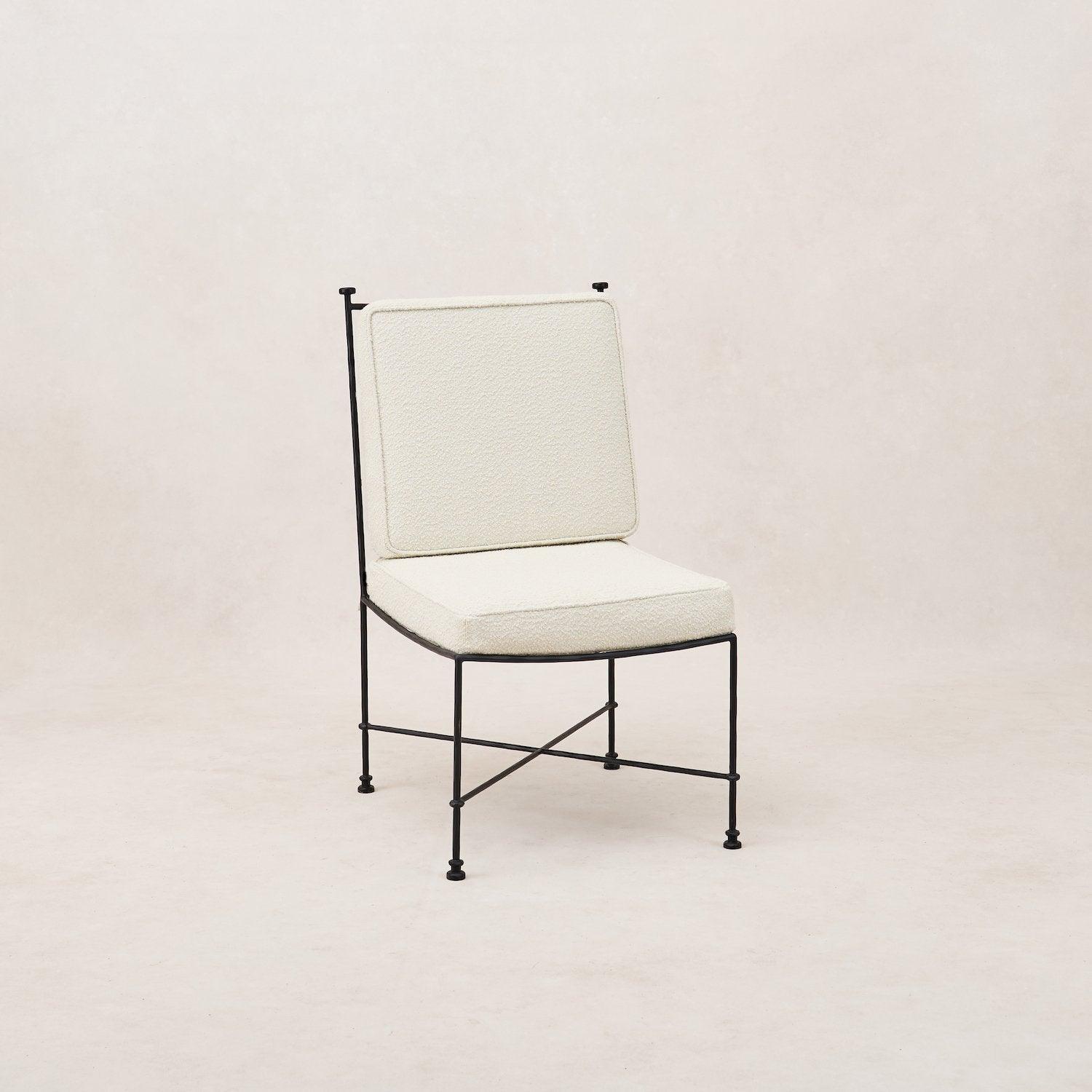 Chaise de salle à manger sans accoudoirs d'extérieur - Structure en fer noir