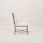 Chaise de salle à manger sans accoudoirs d'extérieur - Structure en fer noir