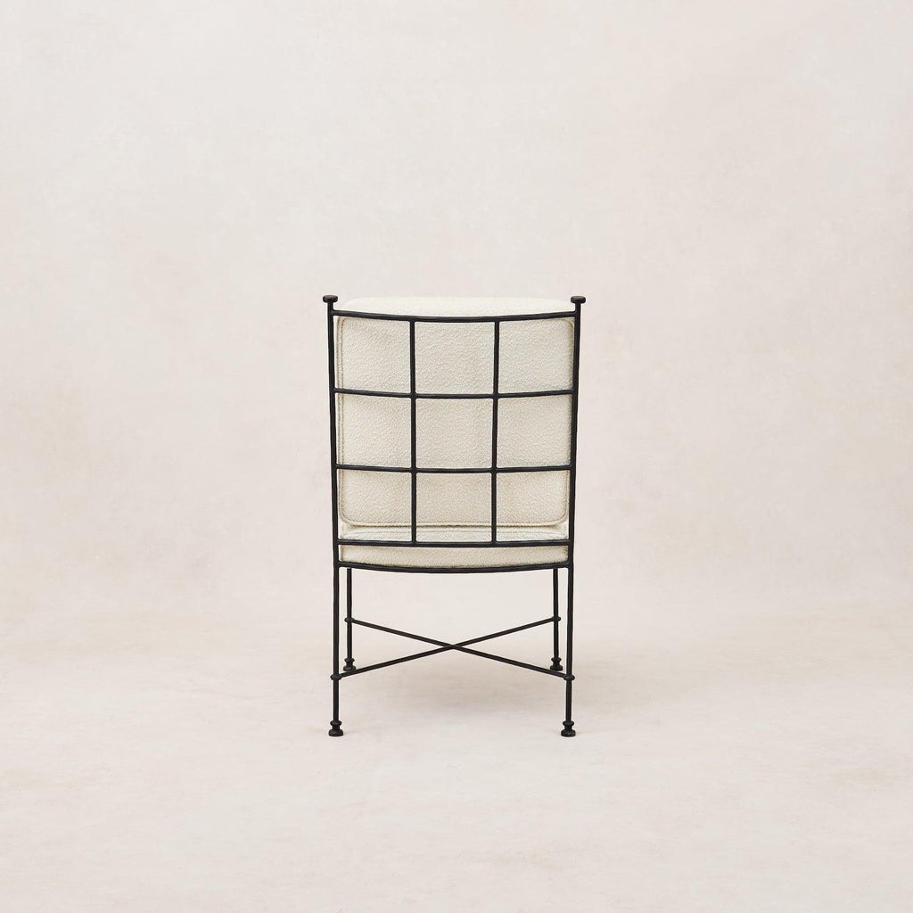 Chaise de salle à manger sans accoudoirs d'extérieur - Structure en fer noir