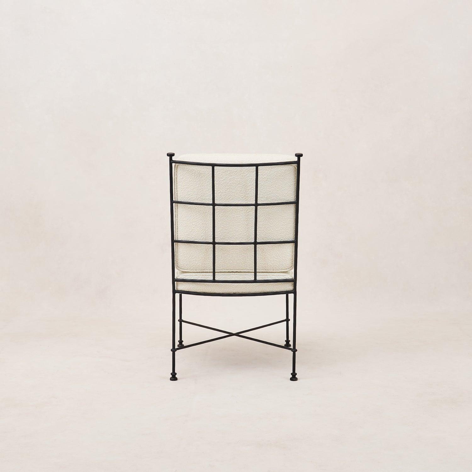 Chaise de salle à manger sans accoudoirs d'extérieur - Structure en fer noir