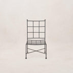 Chaise de salle à manger sans accoudoirs d'extérieur - Structure en fer noir