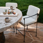 Tabouret de comptoir extérieur – Structure en fer noir