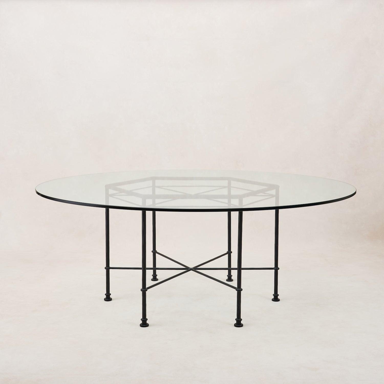 Table de salle à manger en chêne massif - Finition charbon de bois