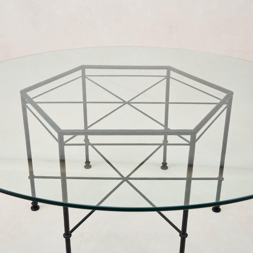 Table de salle à manger en chêne massif - Finition charbon de bois