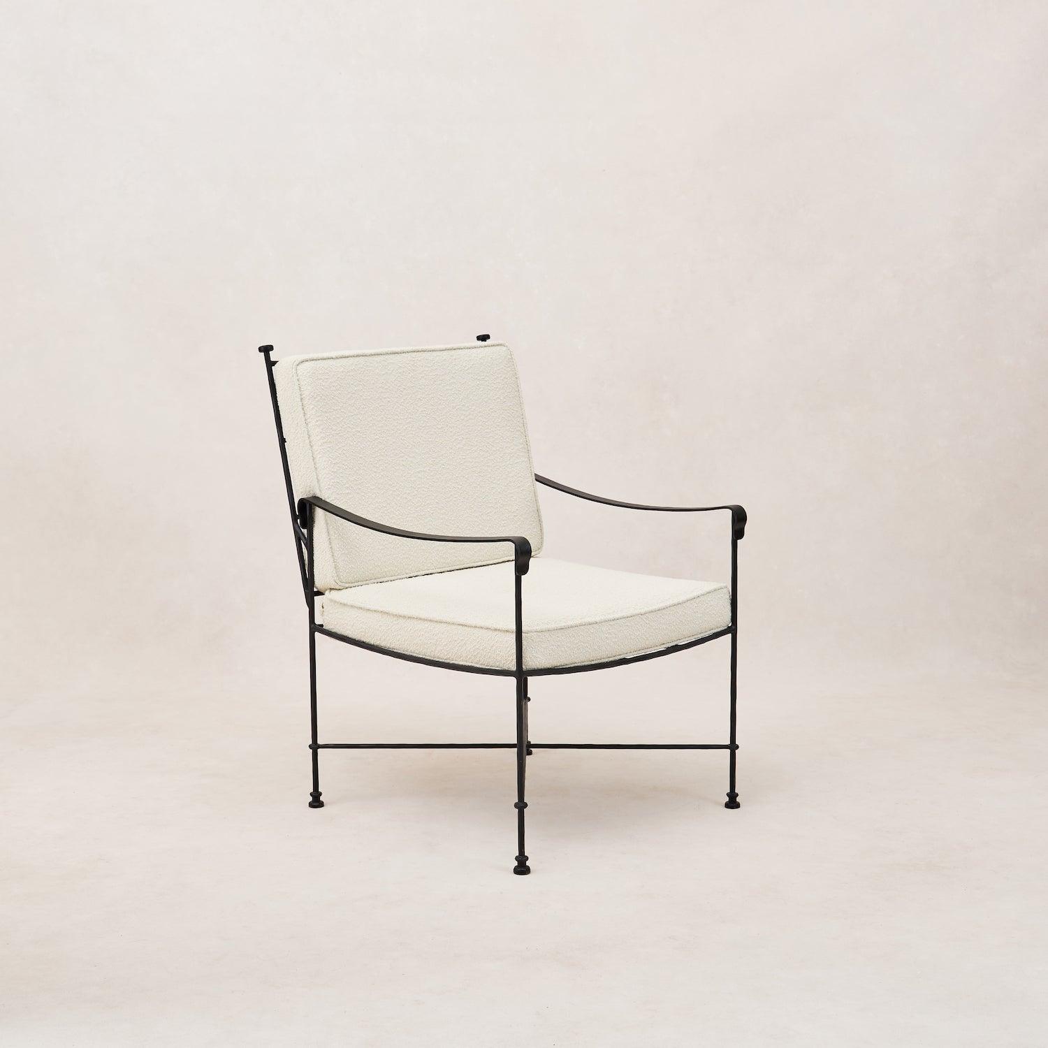 Chaise de salle à manger/salon d'extérieur – Structure en fer noir