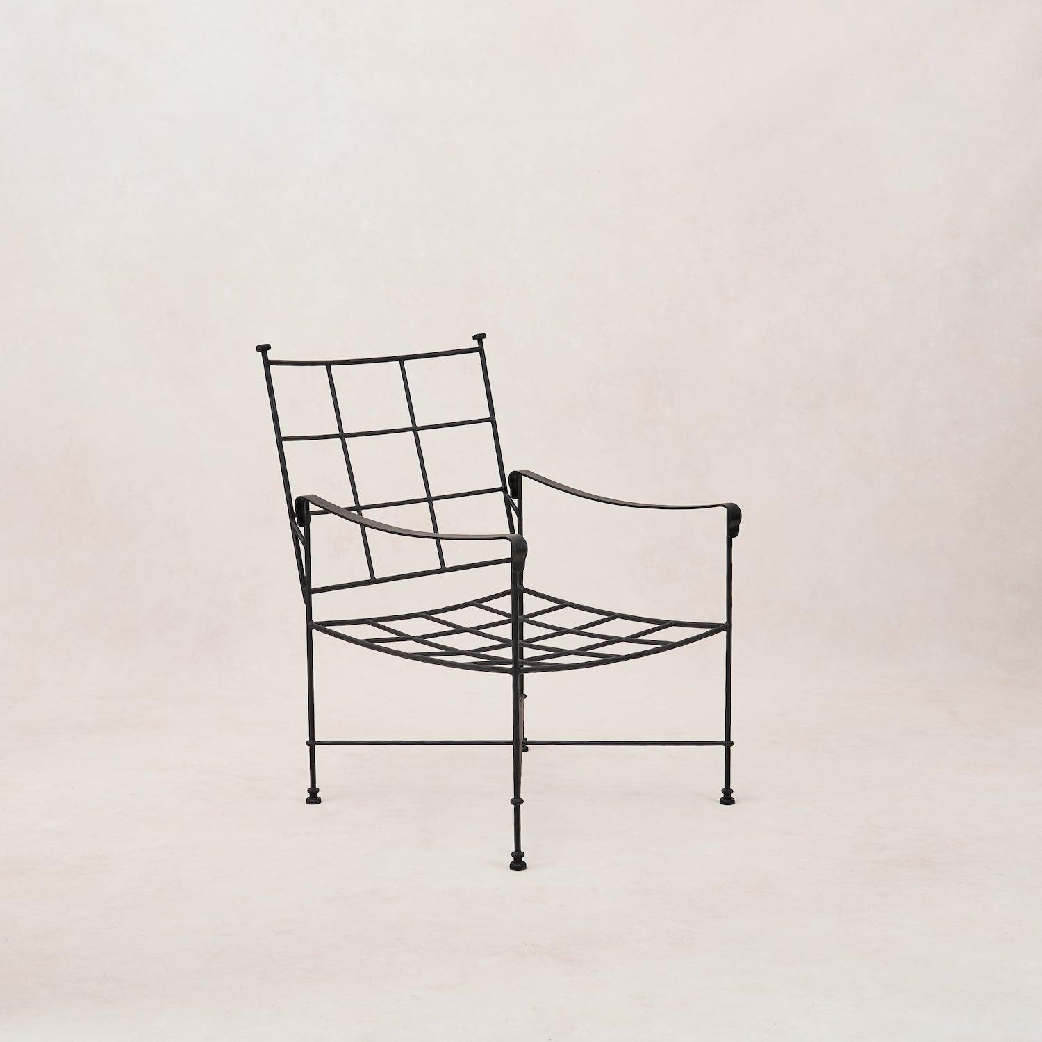 Chaise de salle à manger/salon d'extérieur – Structure en fer noir