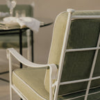 Chaise de salle à manger/salon d'extérieur – Structure en fer blanc