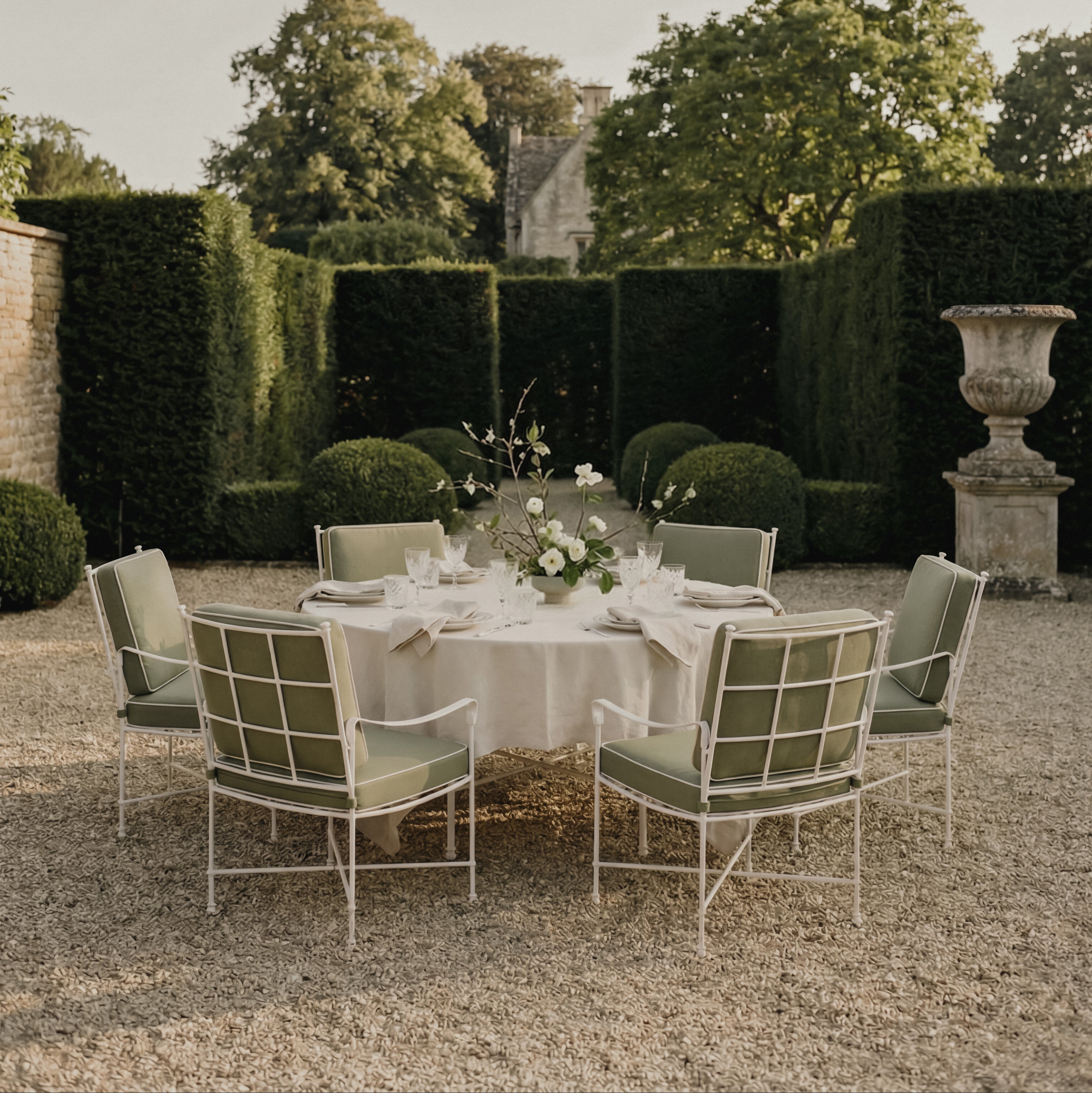 Chaise de salle à manger/salon d'extérieur – Structure en fer blanc