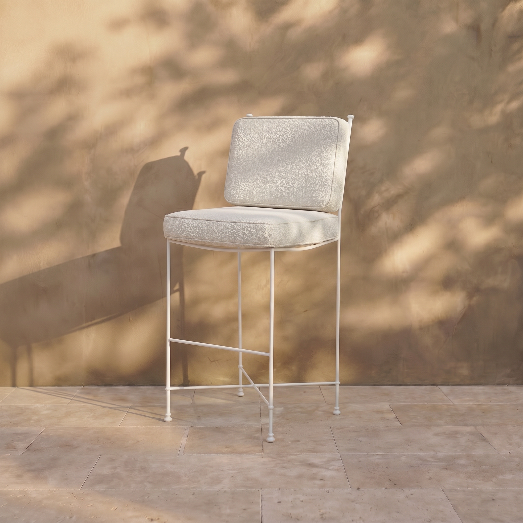 Tabouret de bar d'extérieur - Cadre en fer blanc