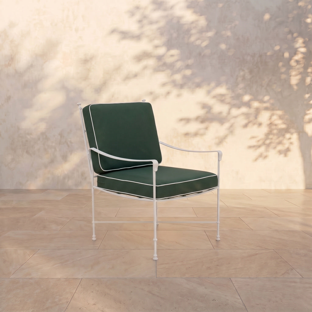 Chaise de salle à manger/salon d'extérieur – Structure en fer blanc
