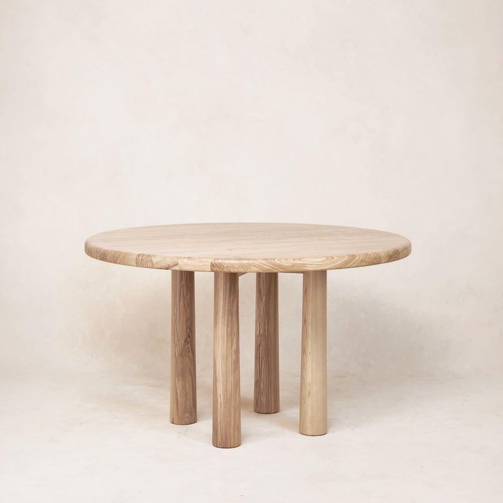 Table à manger ronde - Bois massif naturel