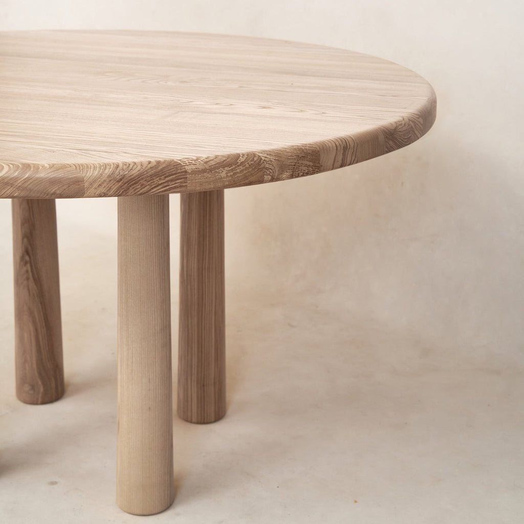 Table à manger ronde - Bois massif naturel