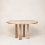 Table à manger ronde - Bois massif naturel