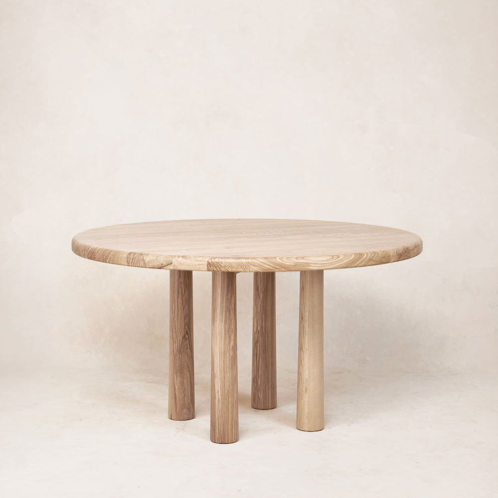 Table à manger ronde - Bois massif naturel