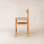 Tabouret de comptoir - Assise en cuir épais, piètement en bois naturel fait main