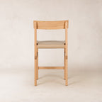 Tabouret de comptoir - Assise en cuir épais, piètement en bois naturel fait main