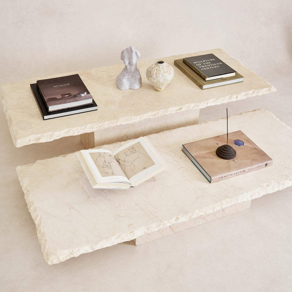 Table basse en marbre - Design bas, Pierre italienne et turque