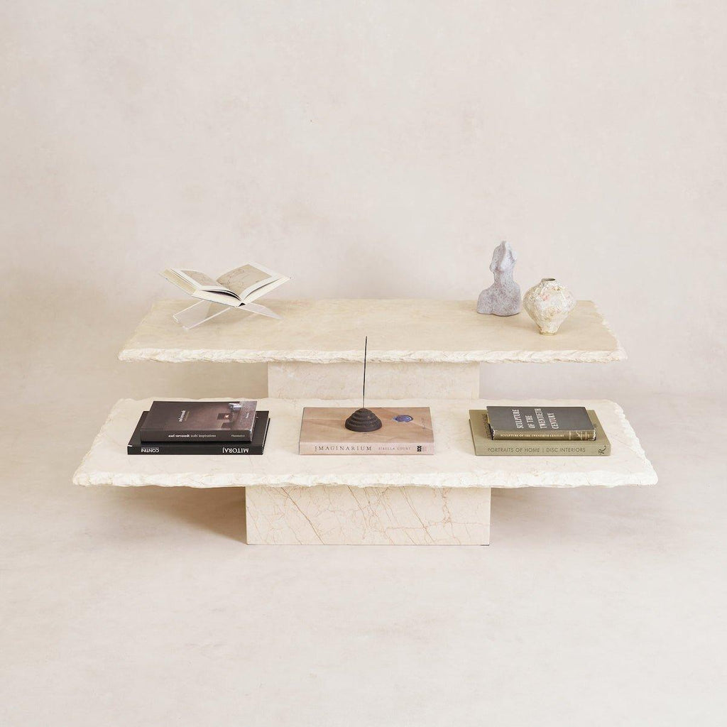 Table basse en marbre - Design bas, Pierre italienne et turque