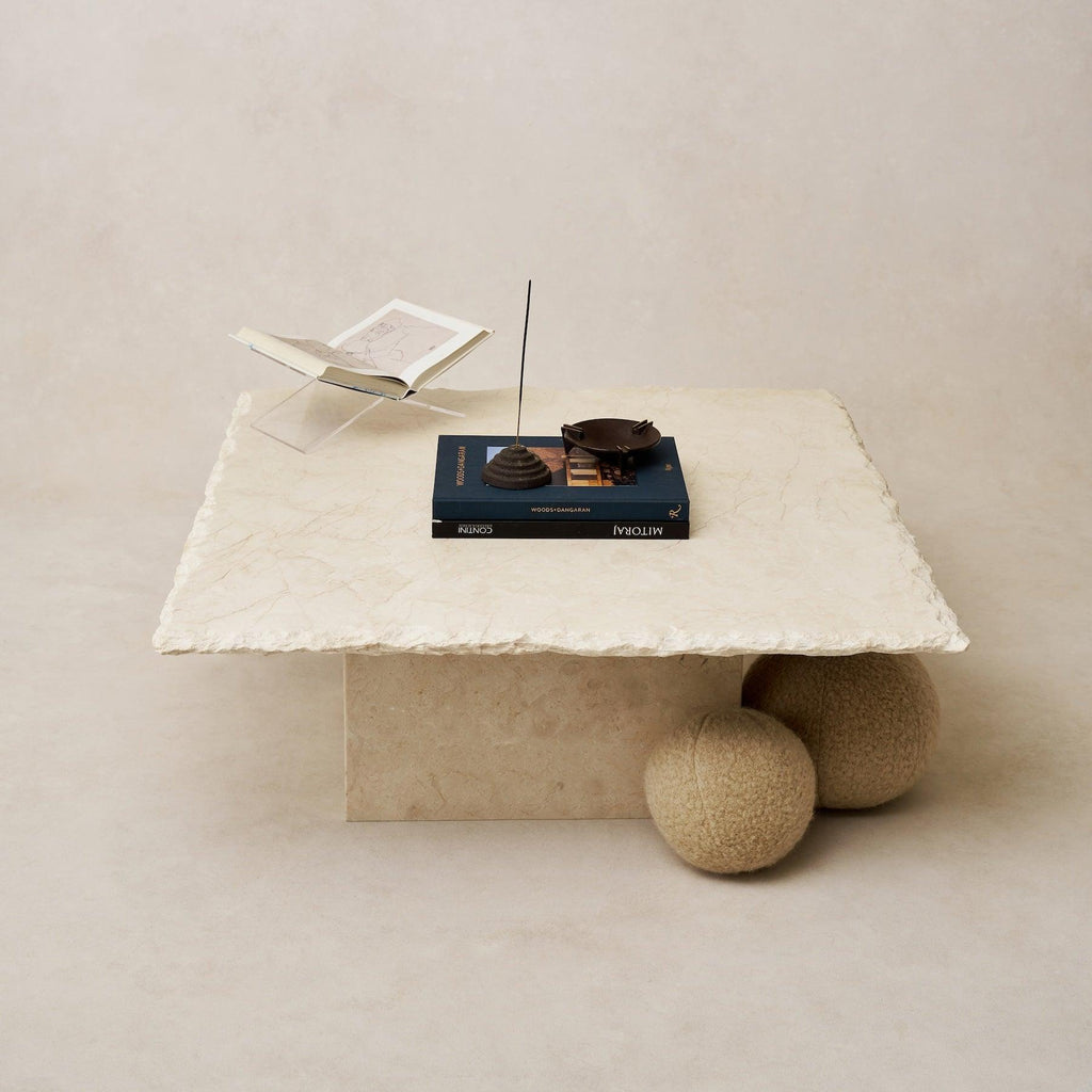 Table basse en marbre - Carrée, Pierre italienne et turque