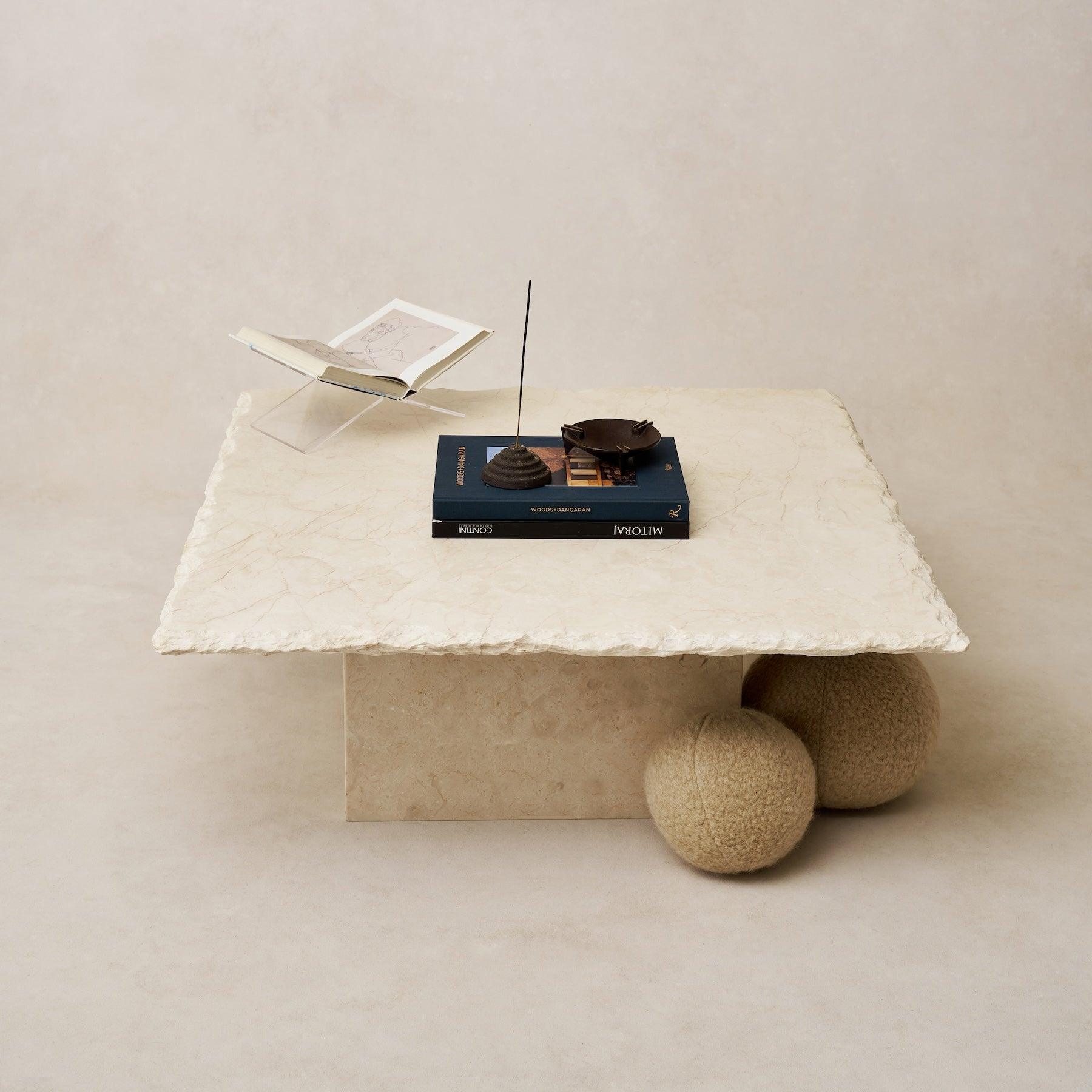 Table basse en marbre - Carrée, Pierre italienne et turque
