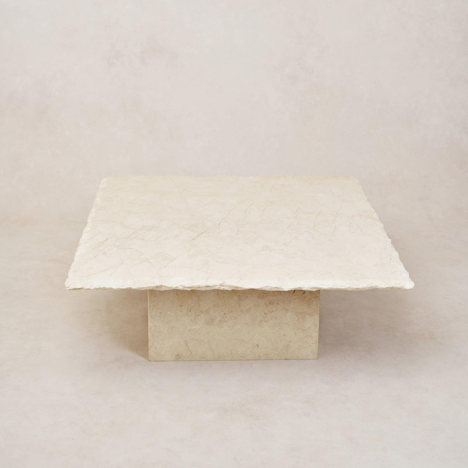 Table basse en marbre - Carrée, Pierre italienne et turque