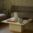 Table basse en marbre - Carrée, Pierre italienne et turque
