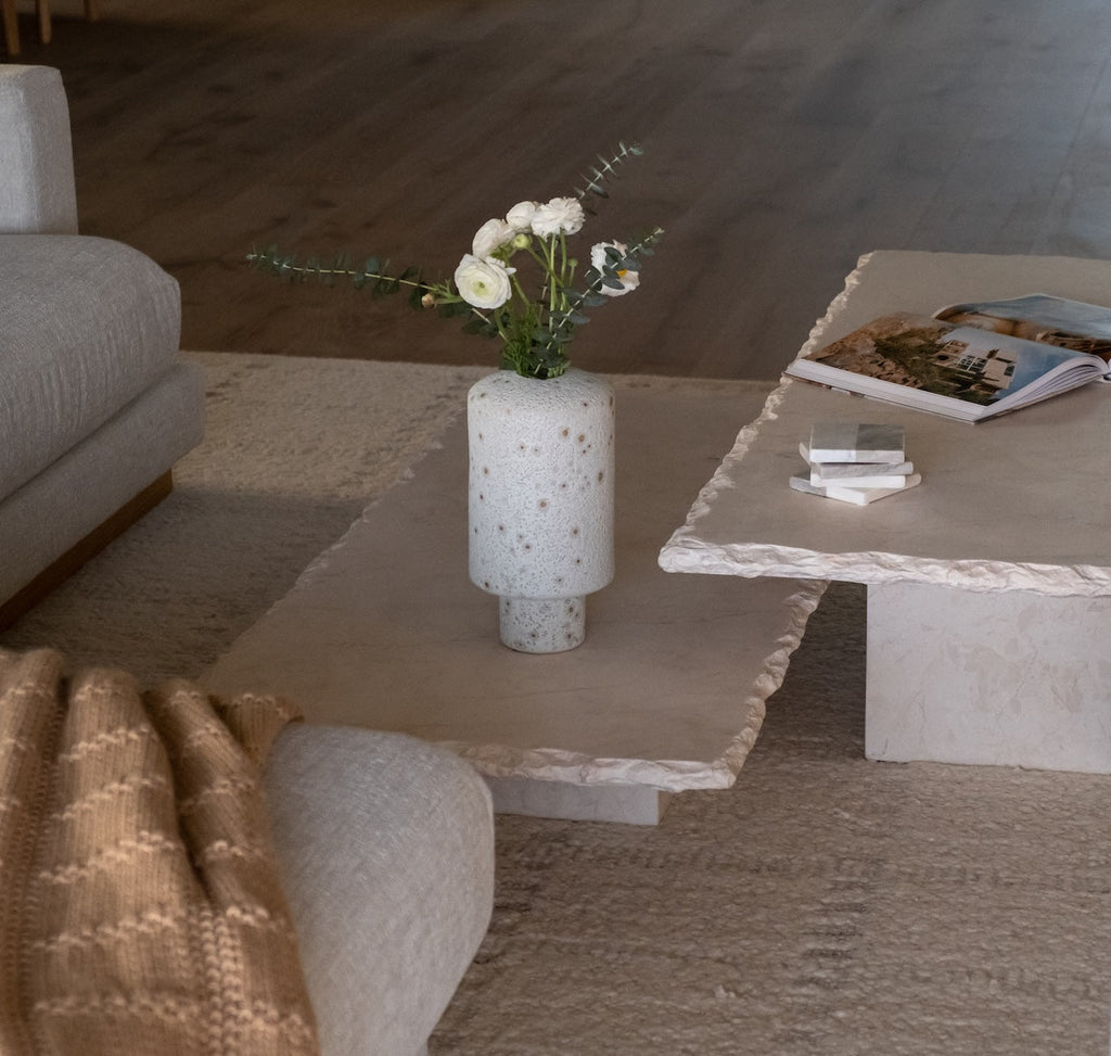 Table basse en marbre - Design bas, Pierre italienne et turque