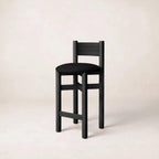 Tabouret de comptoir - Siège rembourré, structure en chêne noir