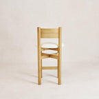 Tabouret de comptoir - Bouclé blanc et chêne blanc chaud