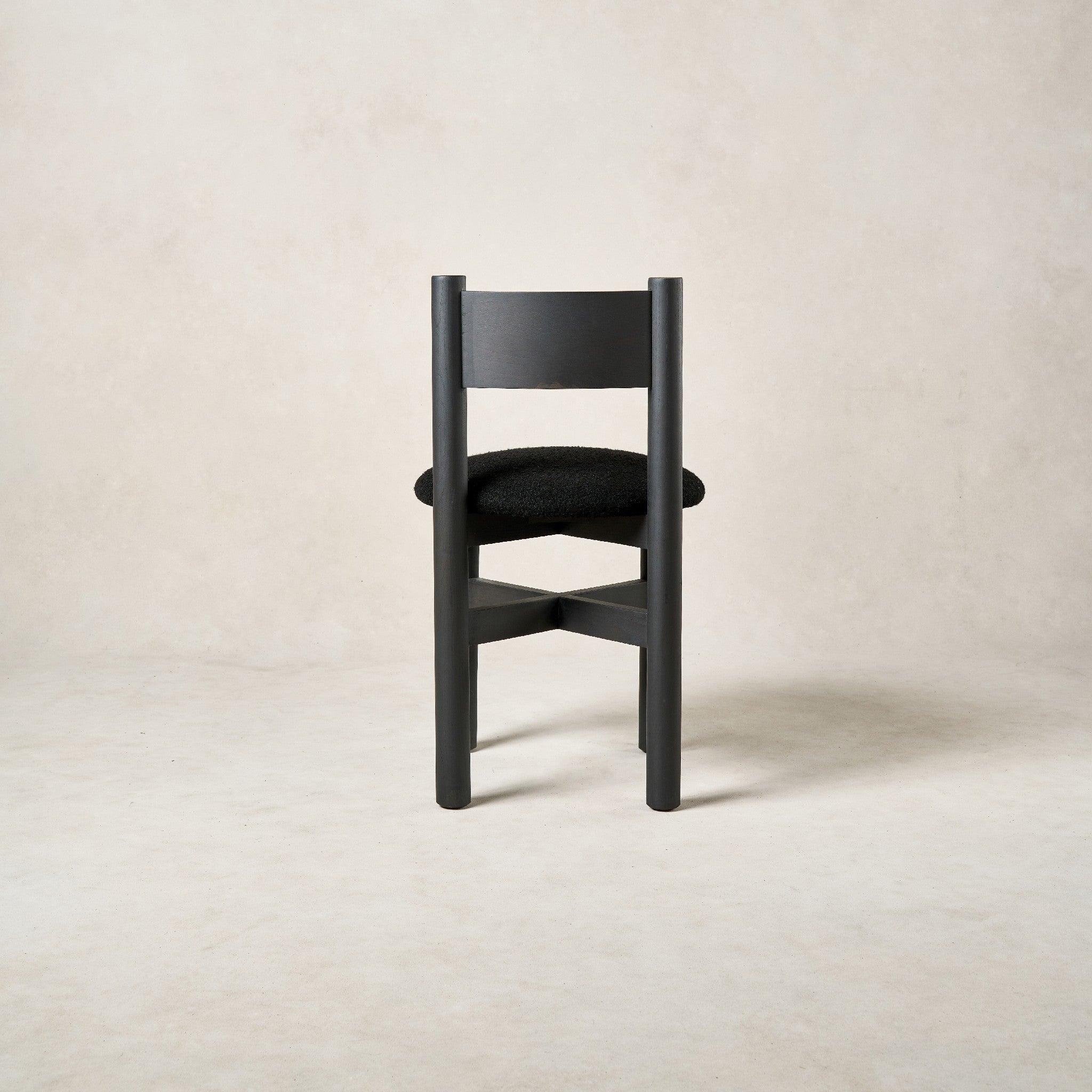 Chaise de salle à manger - Boucle noire et chêne blanc