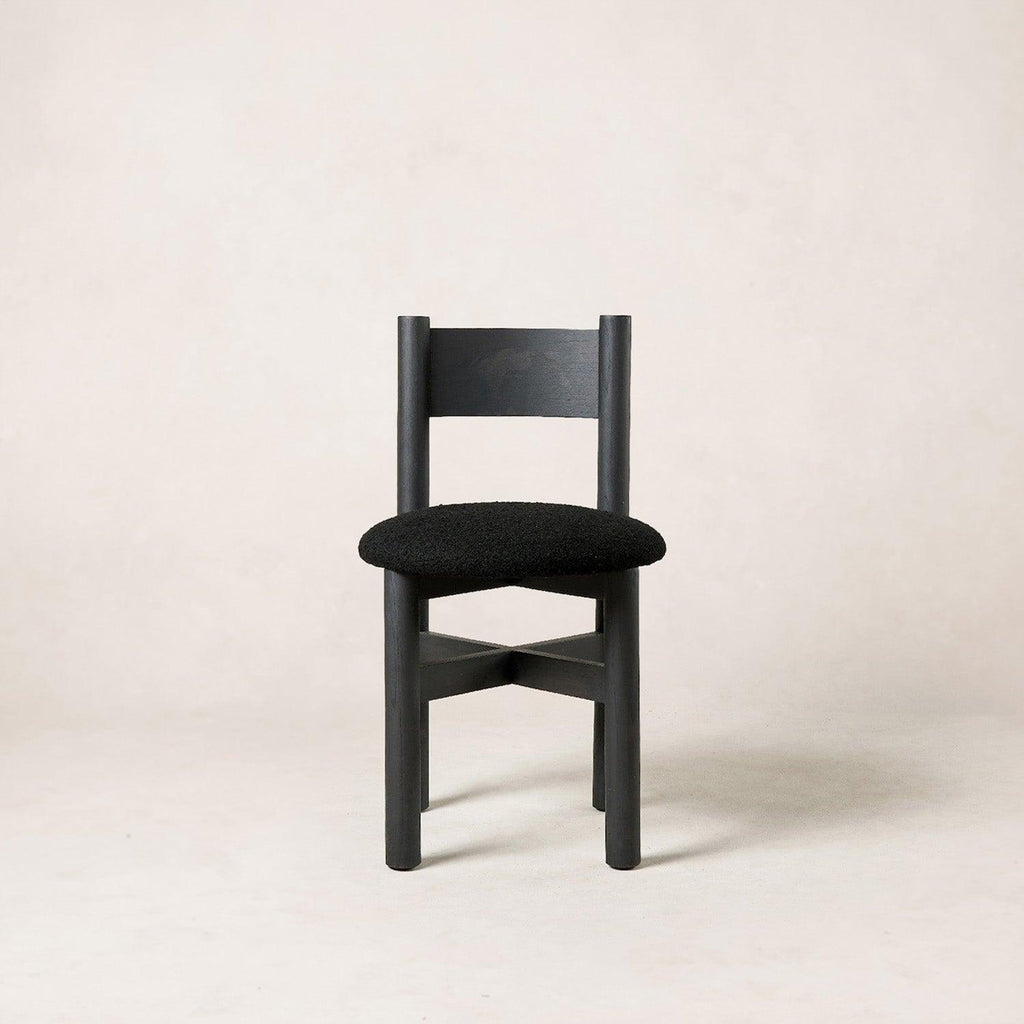Chaise de salle à manger - Boucle noire et chêne blanc