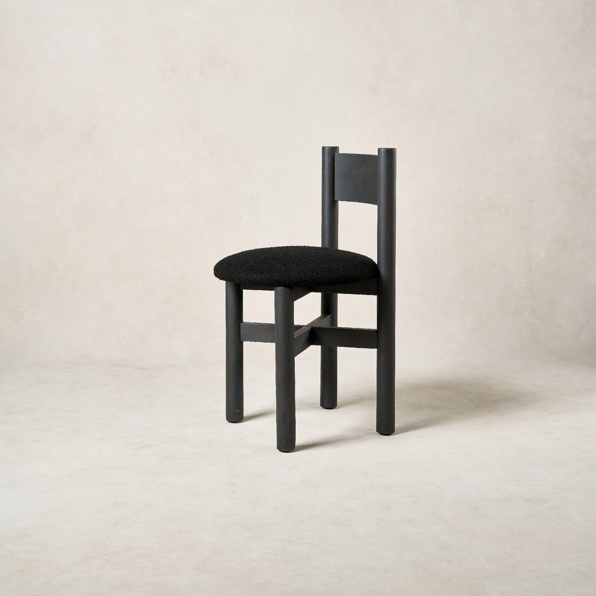 Chaise de salle à manger - Boucle noire et chêne blanc
