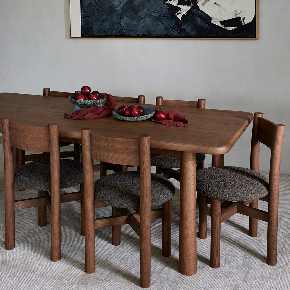 Table de salle à manger rectangulaire - Finition Moka