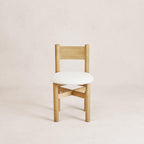 Chaise de salle à manger - Chêne clair Bouclé et Structure en chêne blanc