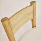 Chaise de salle à manger - Chêne clair Bouclé et Structure en chêne blanc