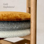 Chaise de salle à manger - Chêne clair Bouclé et Structure en chêne blanc