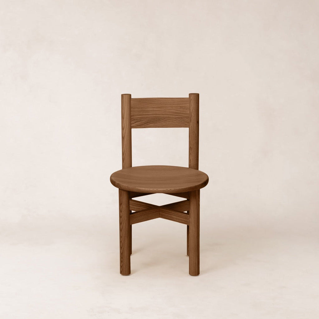 Chaise de salle à manger - Bois massif, finition moka