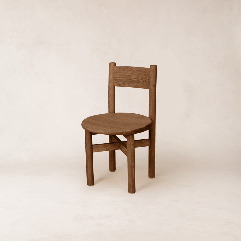 Chaise de salle à manger - Bois massif, finition moka