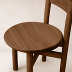 Chaise de salle à manger - Bois massif, finition moka