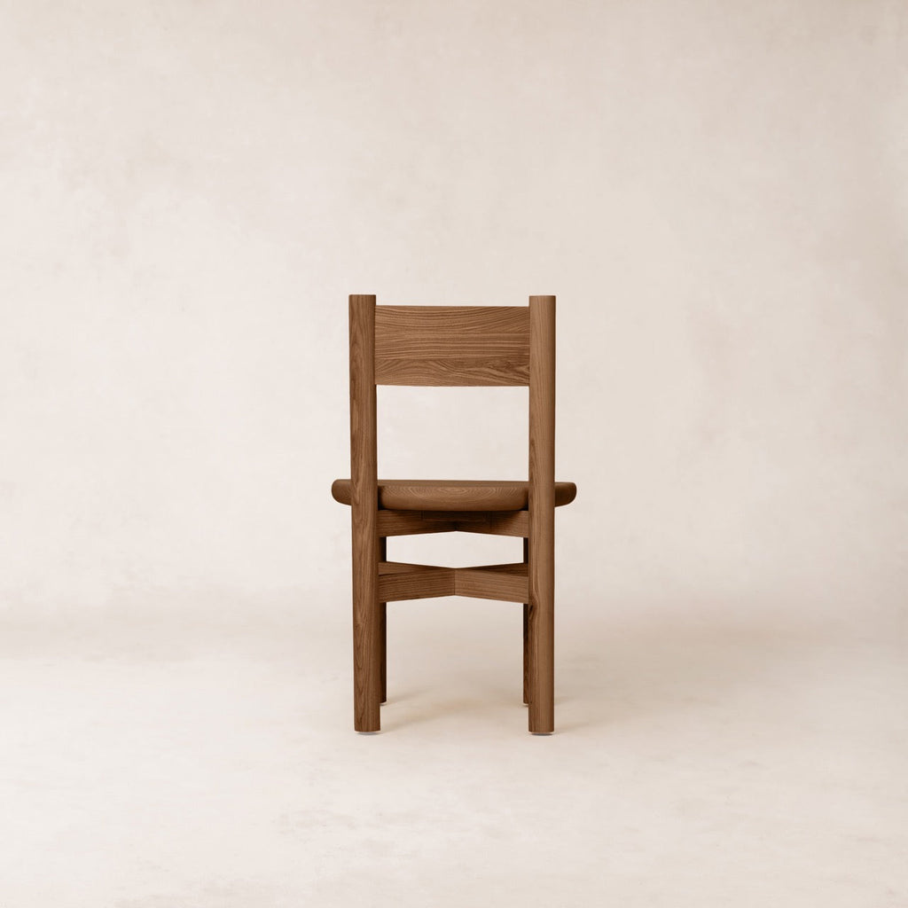 Chaise de salle à manger - Bois massif, finition moka
