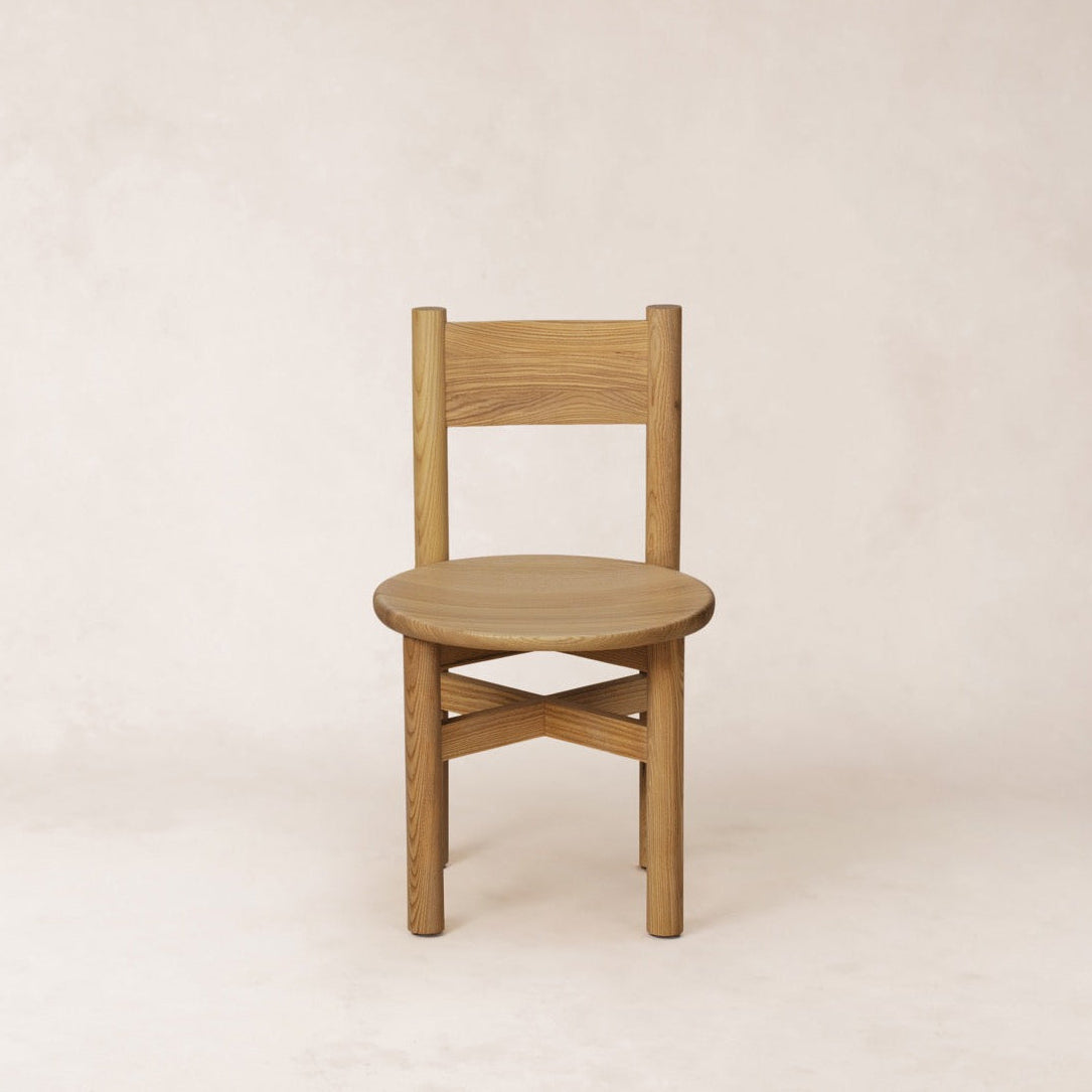 Chaise de salle à manger - Bois massif, finition chêne chaleureux