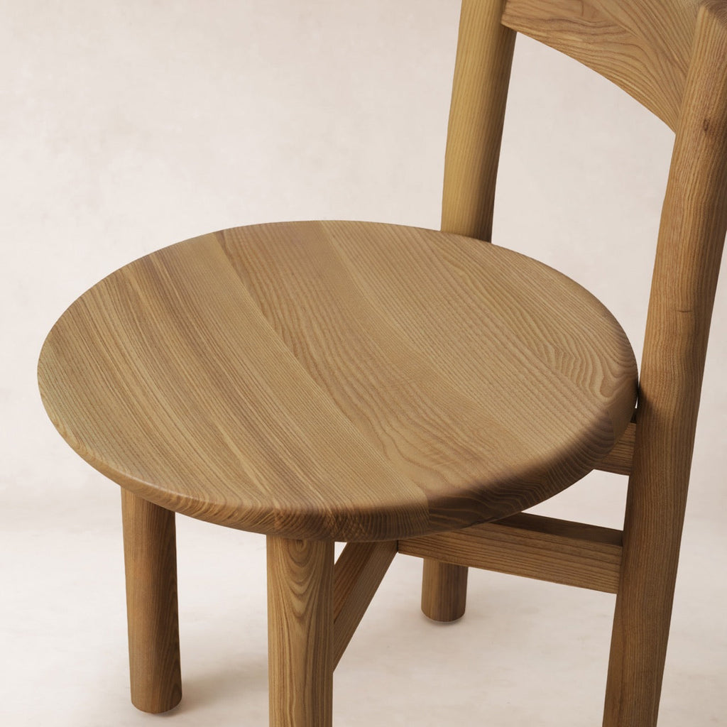 Chaise de salle à manger - Bois massif, finition chêne chaleureux