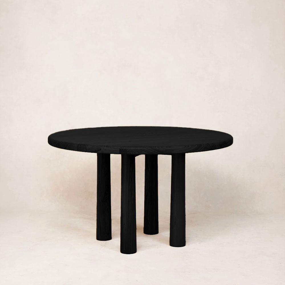 Table de salle à manger ronde en chêne blanc massif