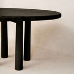 Table de salle à manger ronde en chêne blanc massif